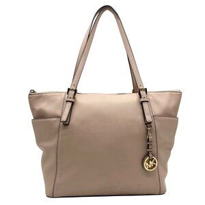 Michael Kors Light Pink Pebbled Leather Jet Set Tote & Wristlet